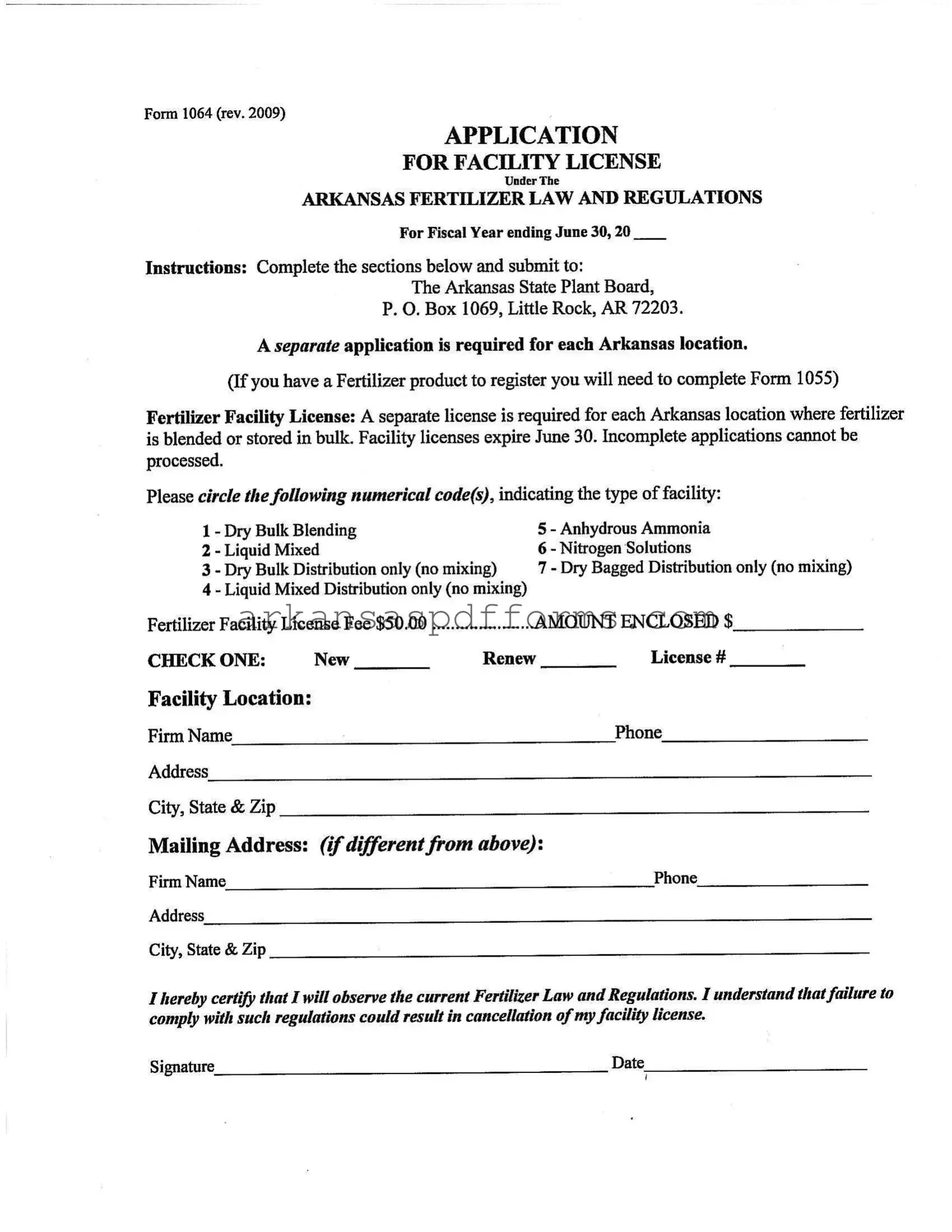 Official Arkansas 1064 Template in PDF