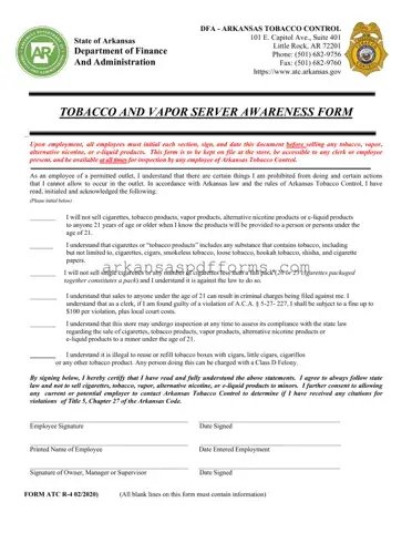 Official Arkansas Atc R4 Template in PDF