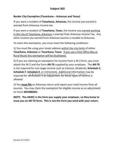 Official Arkansas Border City Template in PDF