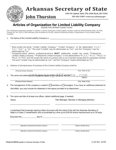 Official Arkansas Ll 01 Template in PDF